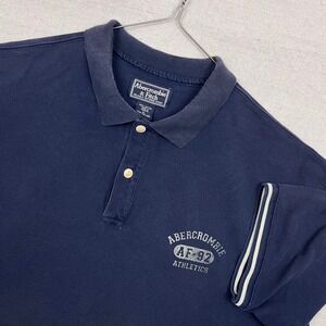 Vintage 90s Abercrombie Fitch Mens Navy Blue Polo Shirt AF 92 Athletics XL